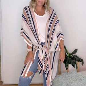 Lightweight sweater-material kimono